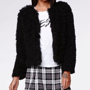 Kendall & Kylie furry black jacket